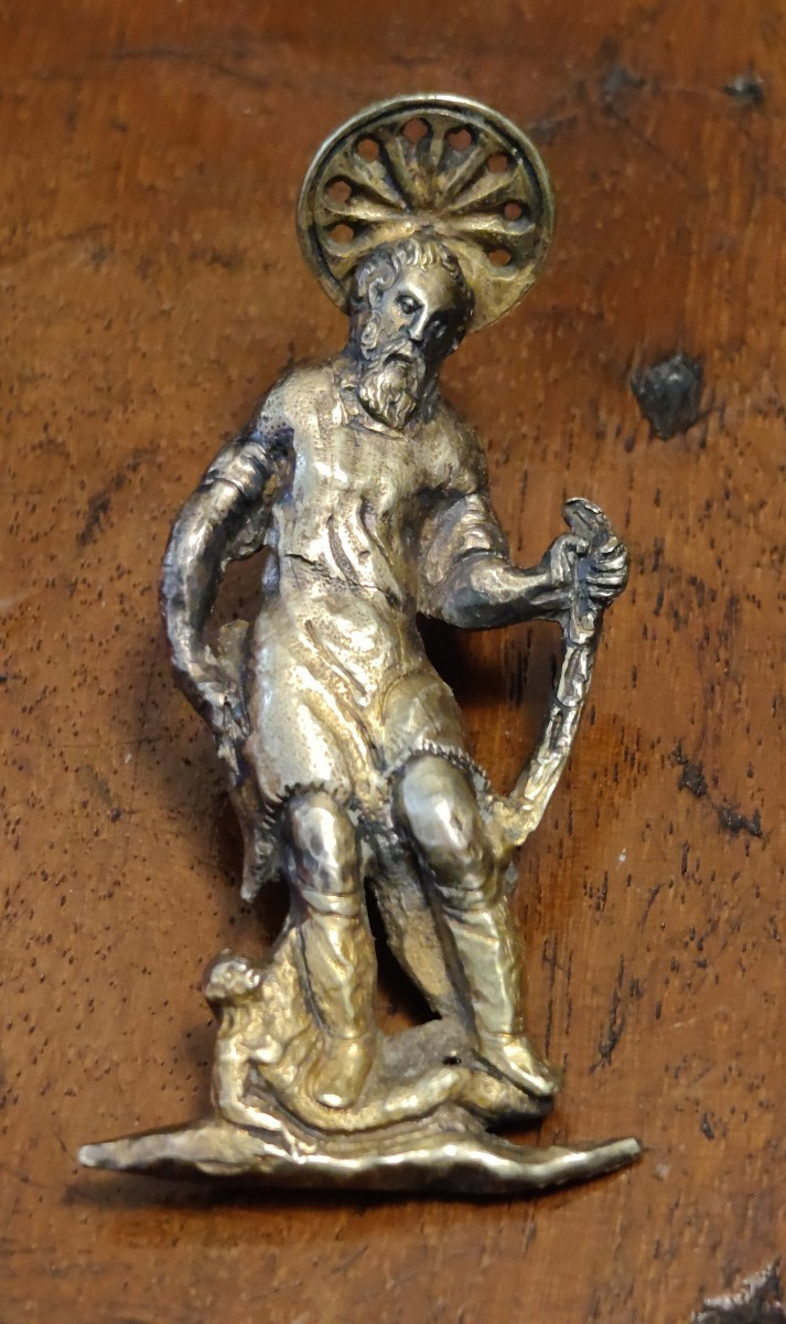 Coppia di rilievi in bronzo dorato rappresentanti apostoli Rinascimento lombardo-photo-2