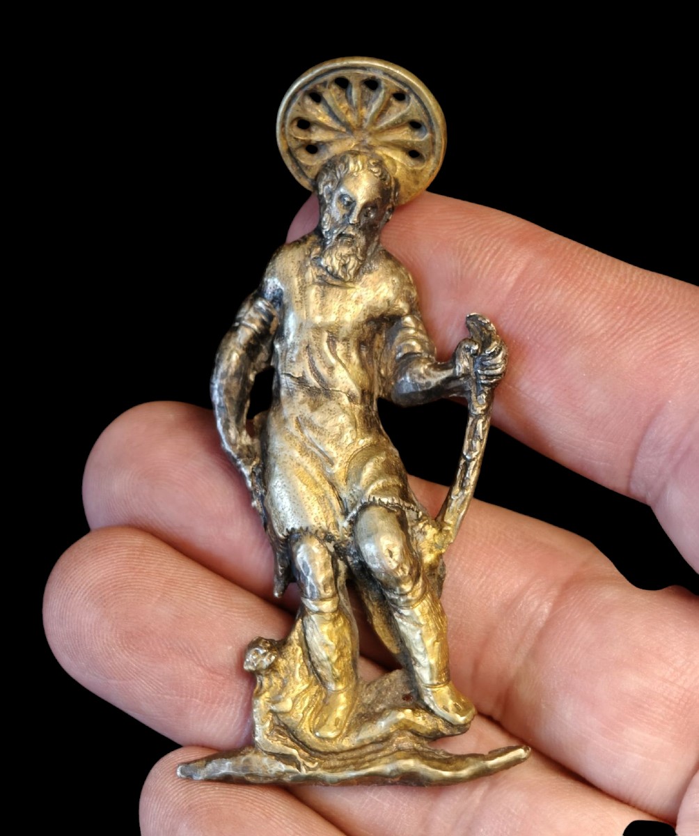 Coppia di rilievi in bronzo dorato rappresentanti apostoli Rinascimento lombardo-photo-7