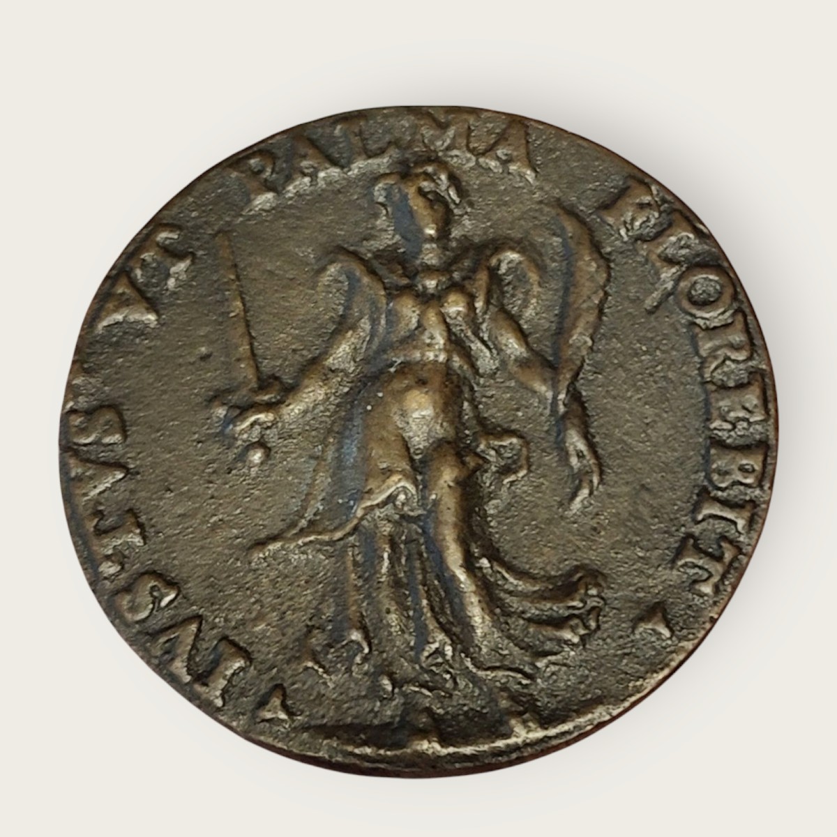 Rara medaglia rinascimentale in bronzo fuso rappresentante il giurista Hieronymus Morcat-photo-3