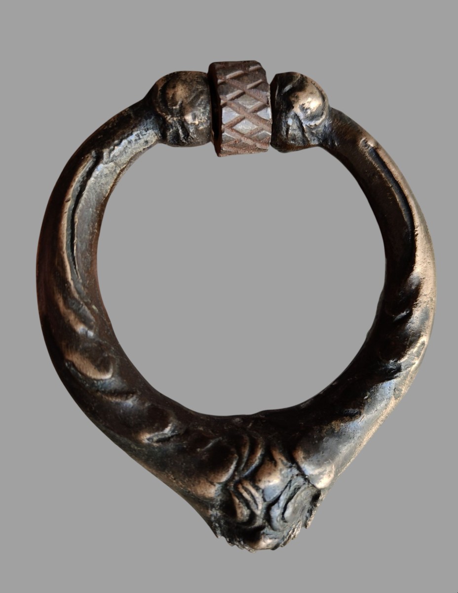 Piccolo battente veneziano in bronzo  XVII secolo-photo-2
