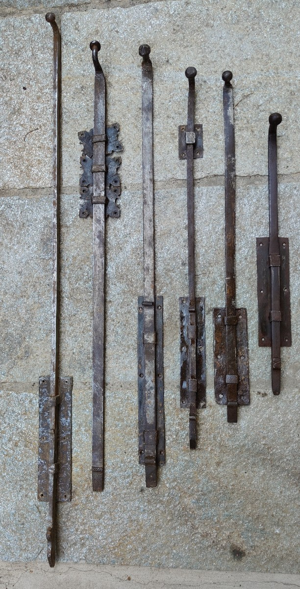 Vasto assortimento di catenacci italiani per porte XVII-XVIII secolo-photo-3