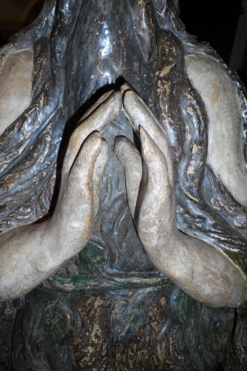 Statua in legno policroma rappresentante Sant'Onofrio XV-XVI secolo-photo-4