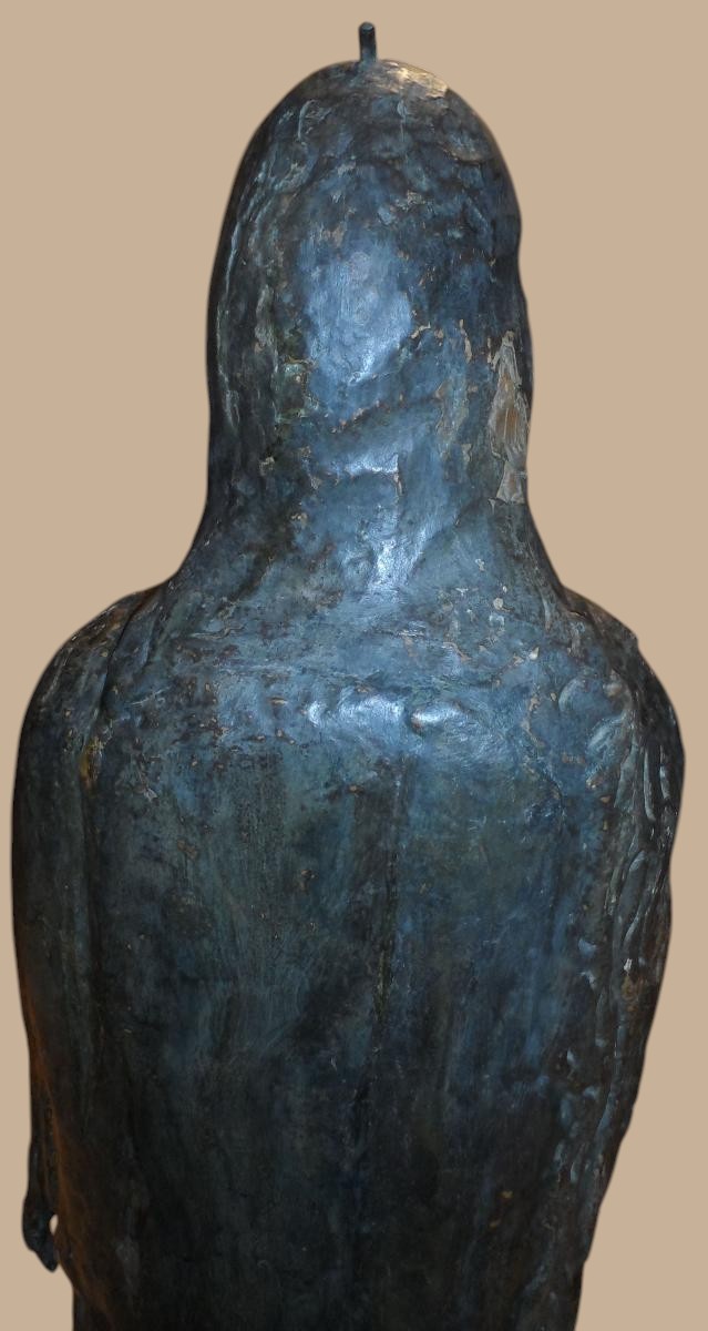 Statua in legno policroma rappresentante Sant'Onofrio XV-XVI secolo-photo-3