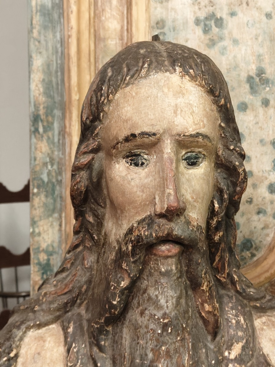 Statua in legno policroma rappresentante Sant'Onofrio XV-XVI secolo-photo-7
