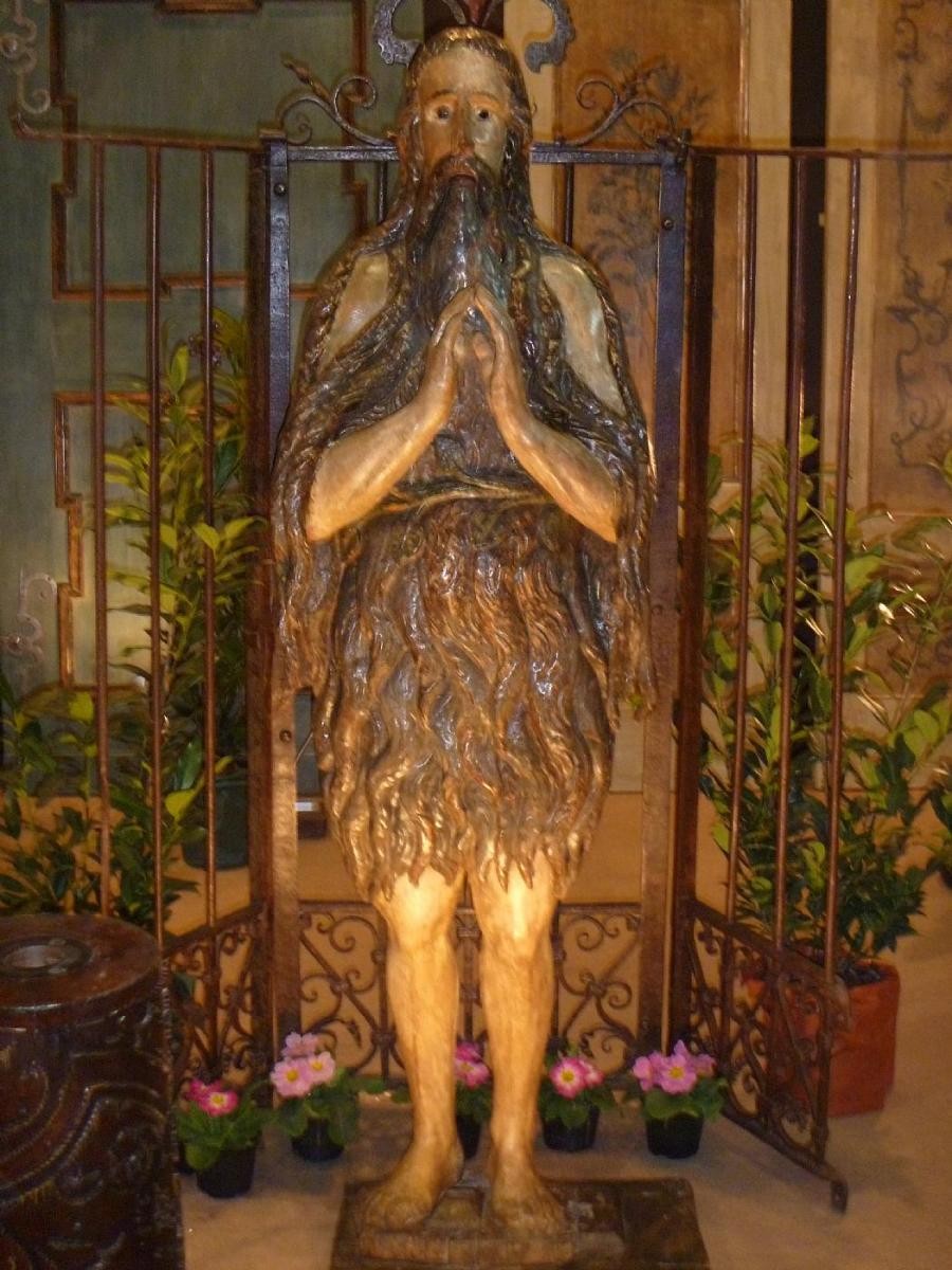 Statua in legno policroma rappresentante Sant'Onofrio XV-XVI secolo