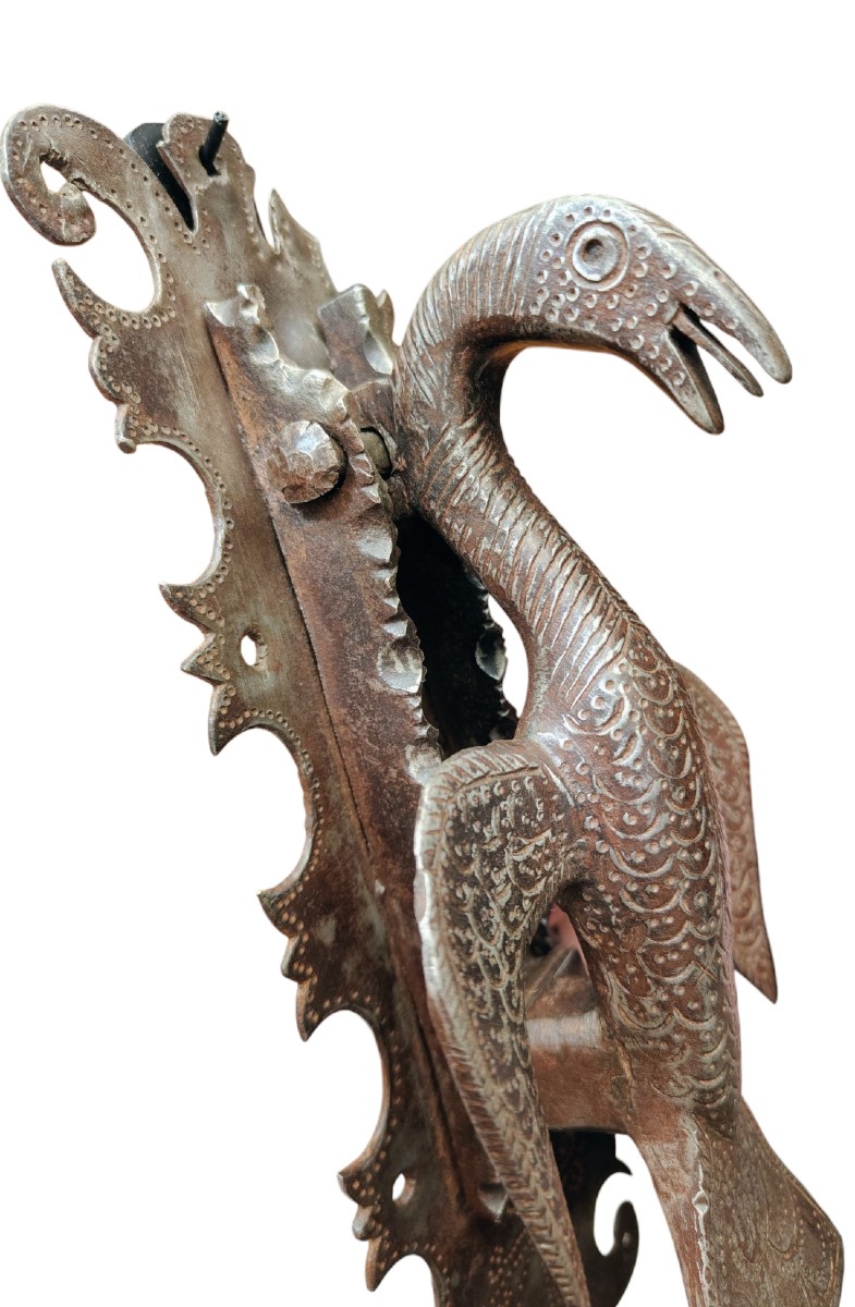 Battiporta zoomorfo in ferro forgiato inizio XVII secolo -photo-2