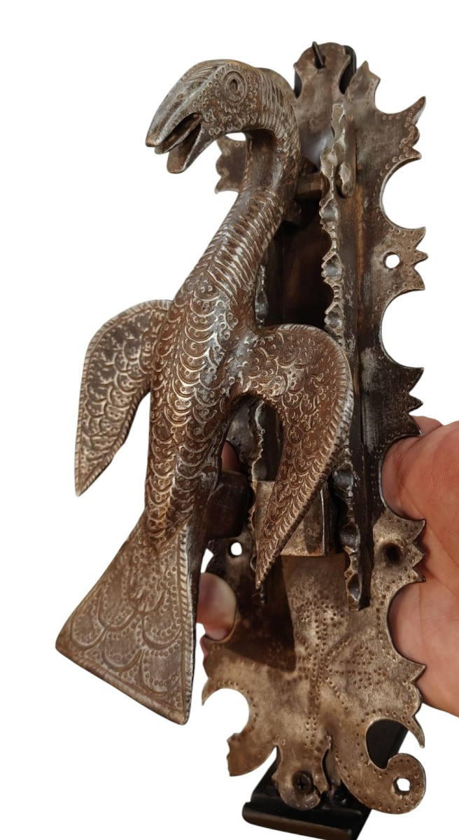 Battiporta zoomorfo in ferro forgiato inizio XVII secolo -photo-4