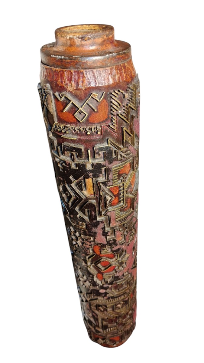 Rullo per la stampa di carta da parati o tappezzerie decorato con motivi art déco.-photo-3