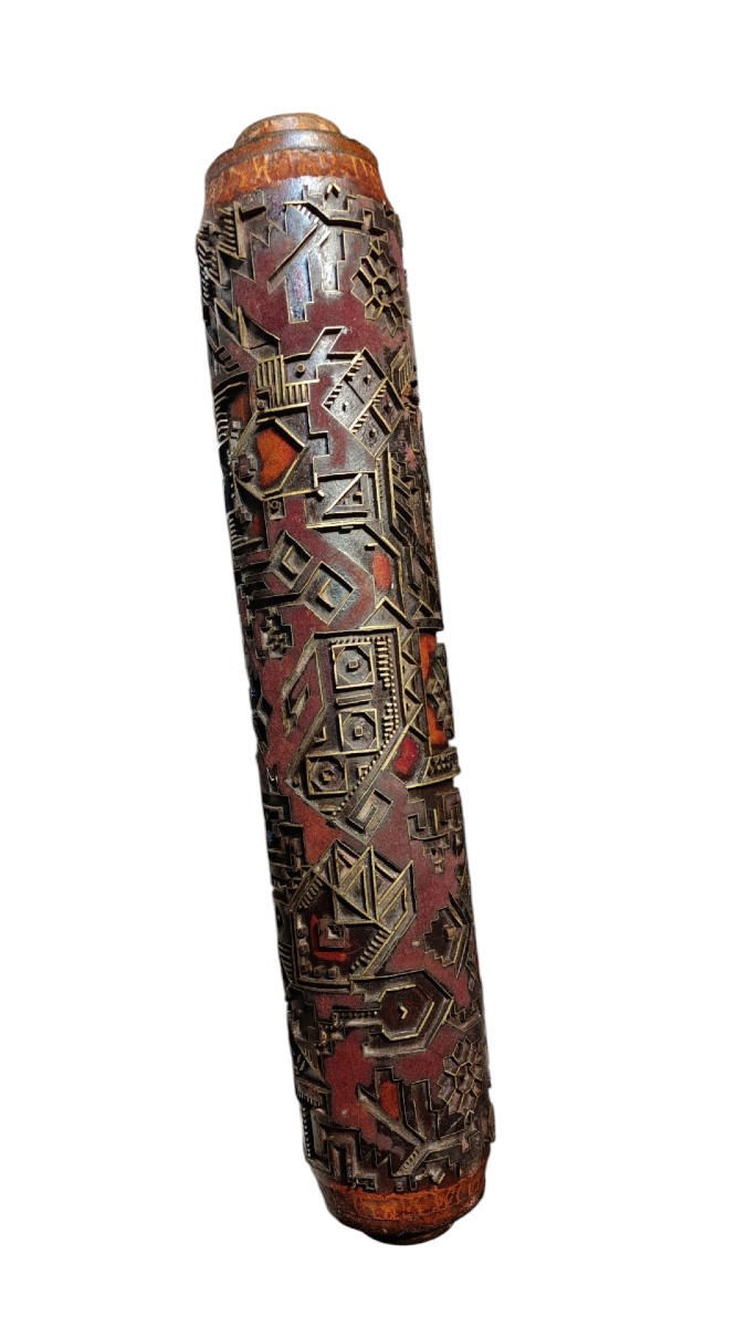 Rullo per la stampa di carta da parati o tappezzerie decorato con motivi art déco.-photo-1