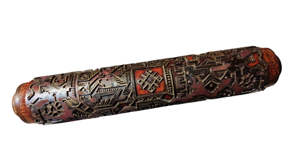 Rullo per la stampa di carta da parati o tappezzerie decorato con motivi art déco.-photo-2