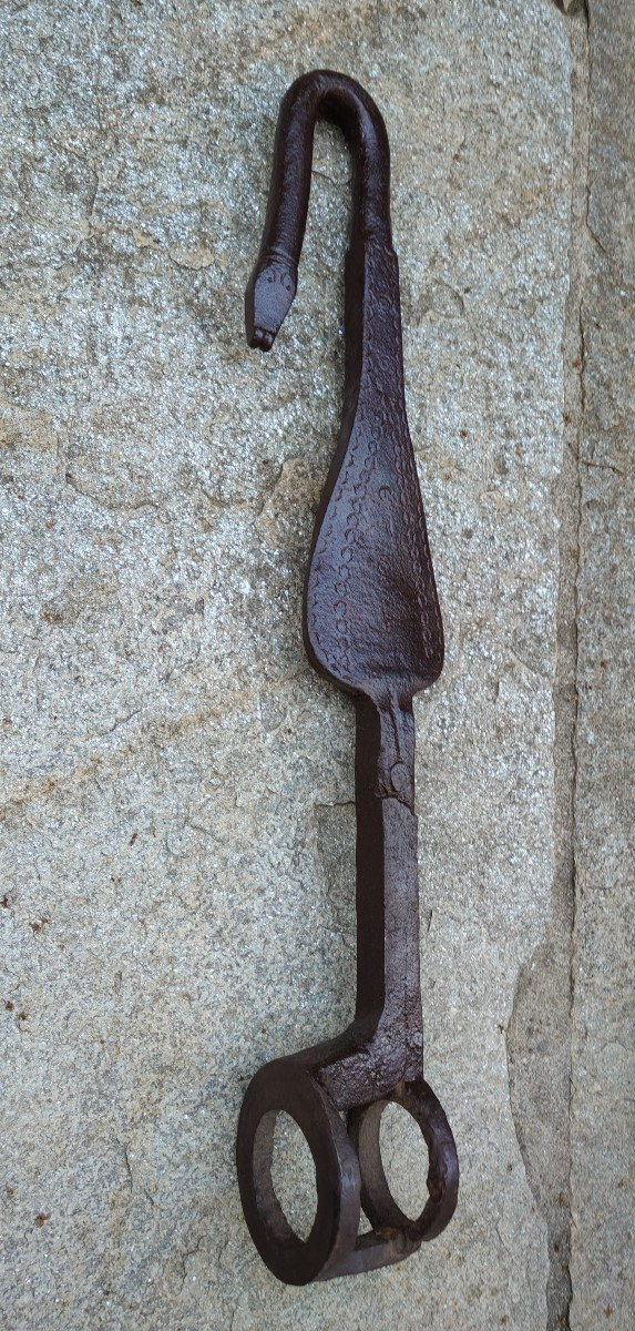 Grande elemento zoomorfo di carro agricolo in ferro forgiato XVIII secolo-photo-1