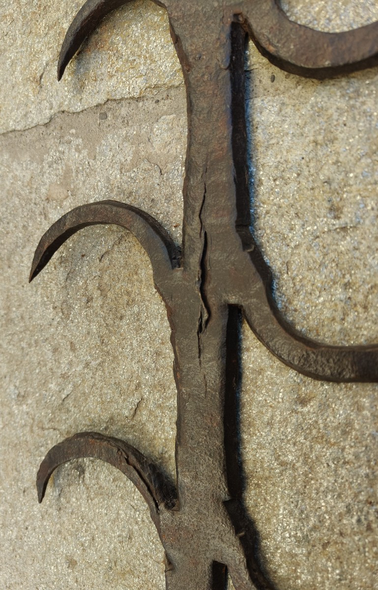 Splendida pelagatti in ferro forgiato Lombardia XVI secolo 96 cm-photo-5