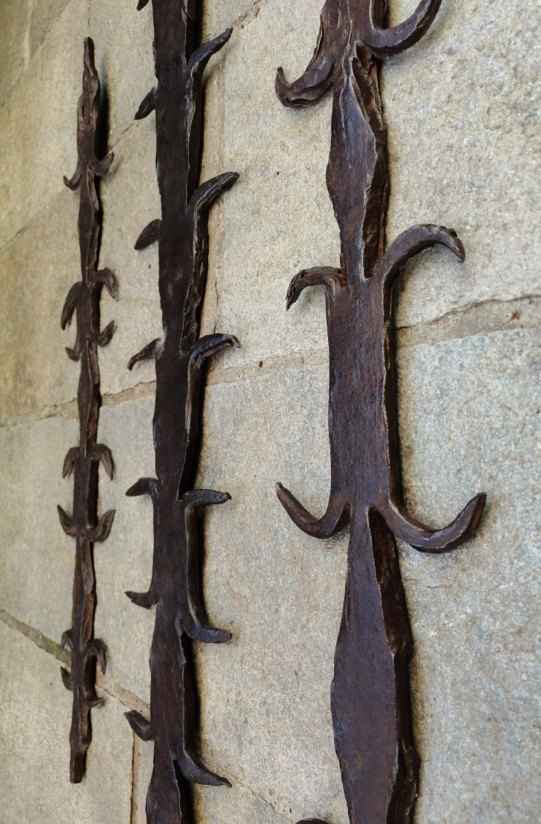 Imponenti pelagatti in ferro forgiato Lombardia XVI secolo-photo-2