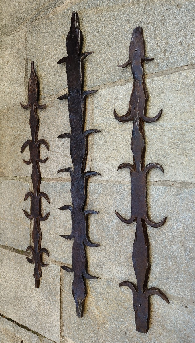 Imponenti pelagatti in ferro forgiato Lombardia XVI secolo
