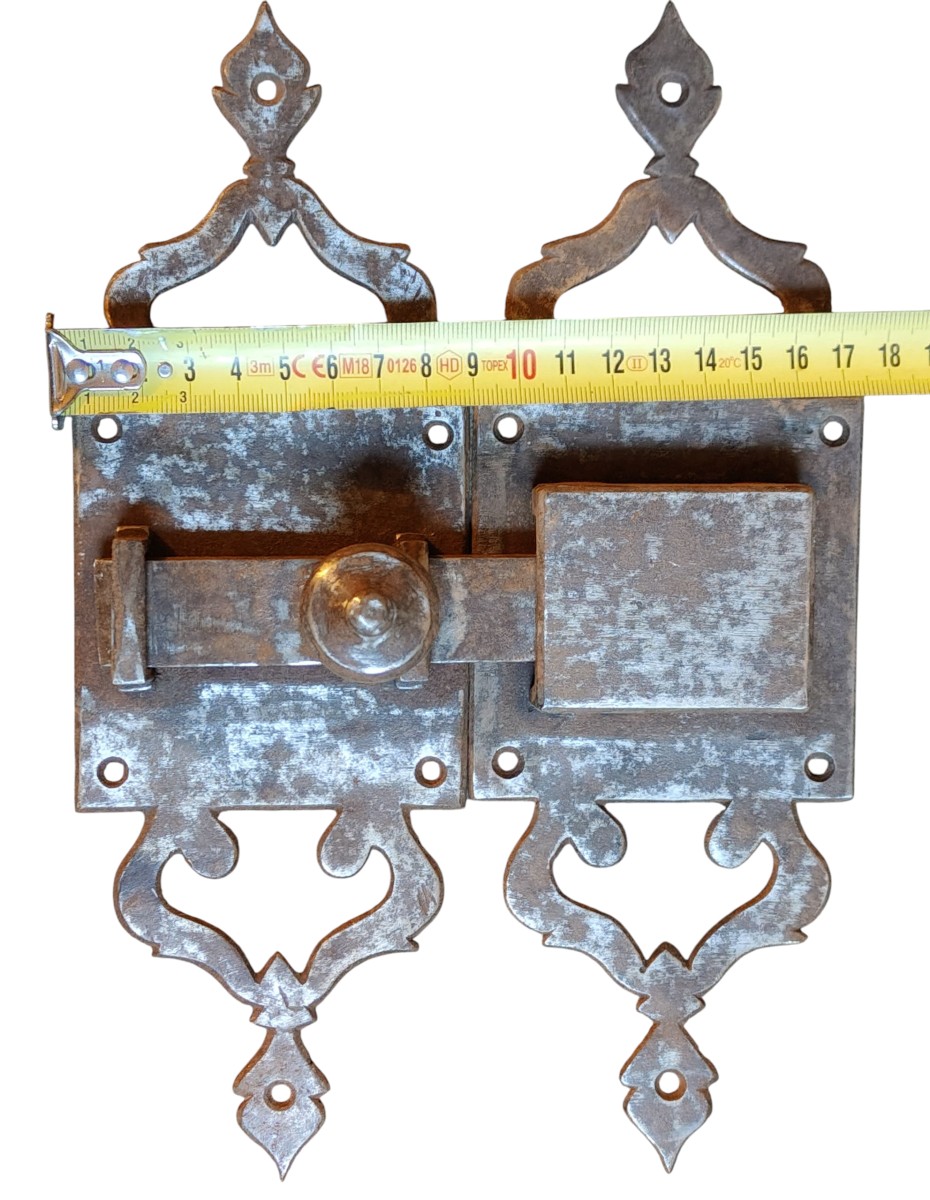 Chiavistello completo in ferro forgiato fine XVIII secolo-photo-4