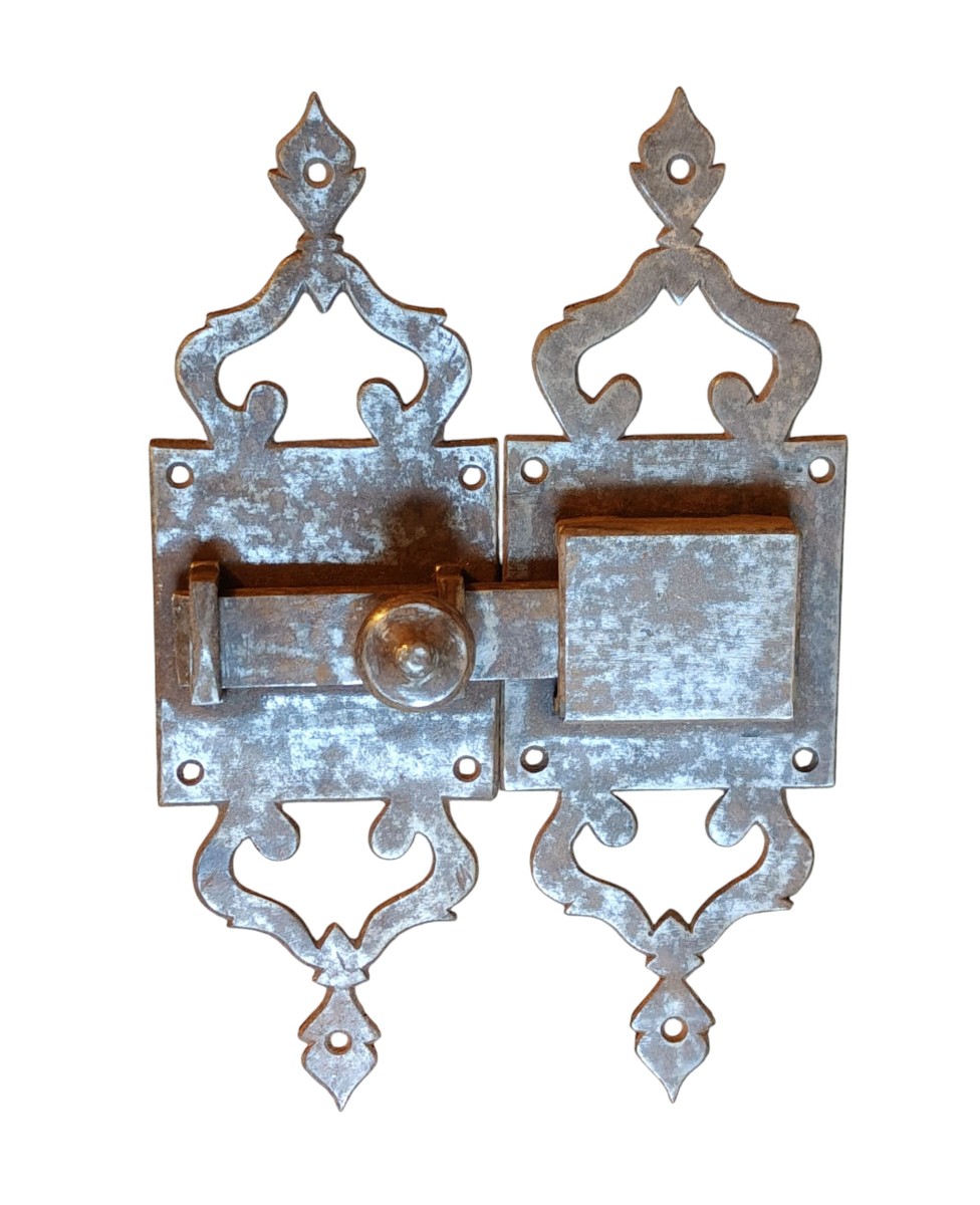 Chiavistello completo in ferro forgiato fine XVIII secolo-photo-2