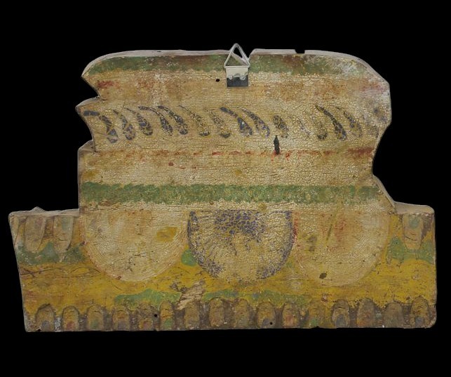 Elemento di carretto siciliano legno scolpito e dipinto fine XIX secolo-photo-2