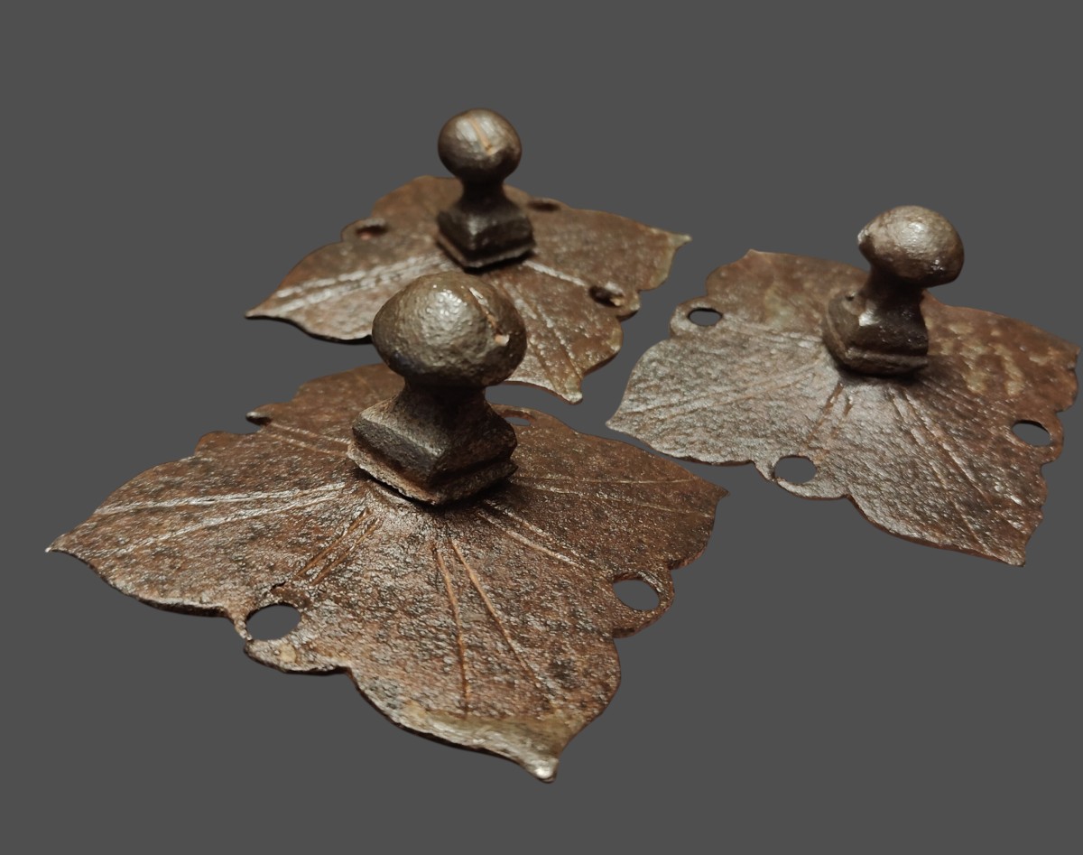 6 Grandi chiodi in ferro forgiato a 2 elementi XVII-XVIII secolo-photo-3