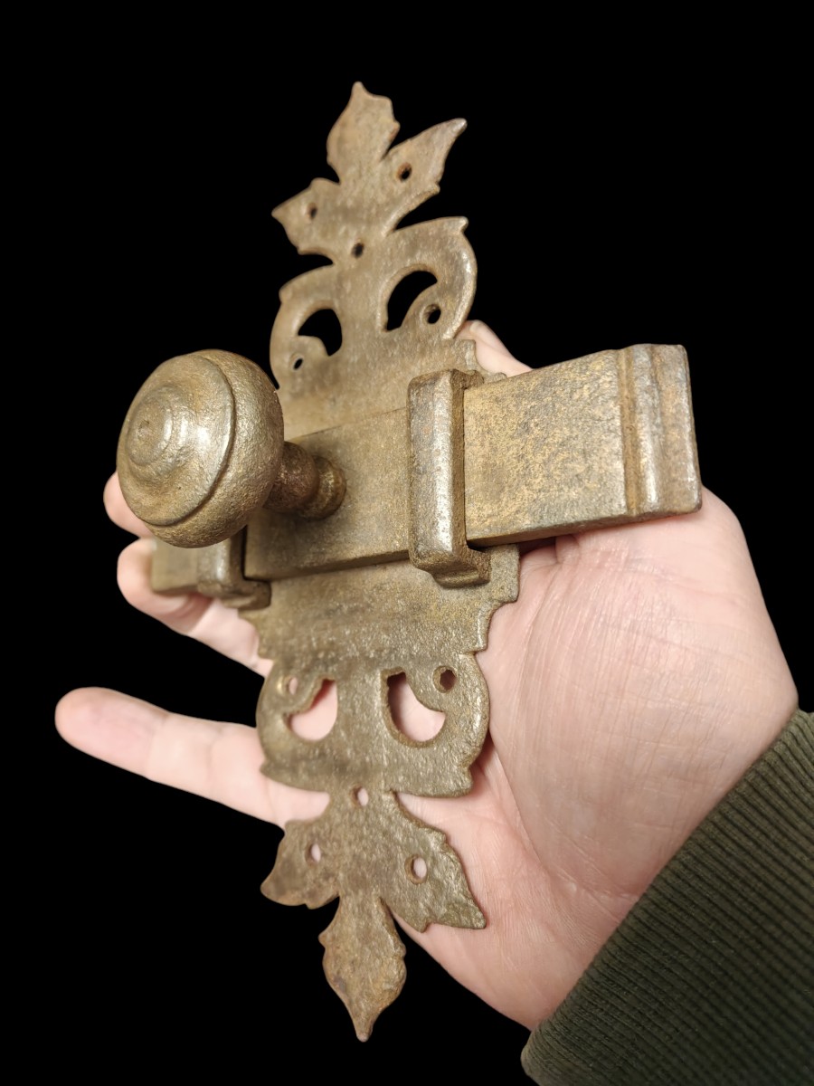 Catenacci in ferro forgiato e traforato fine XVIII secolo-photo-3