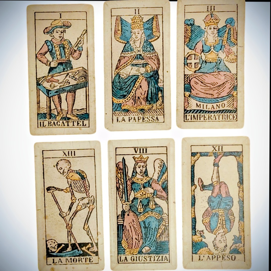 Tarocchi Edoardo Dotti Milano 1862 Mazzo incompleto 53 carte-photo-2