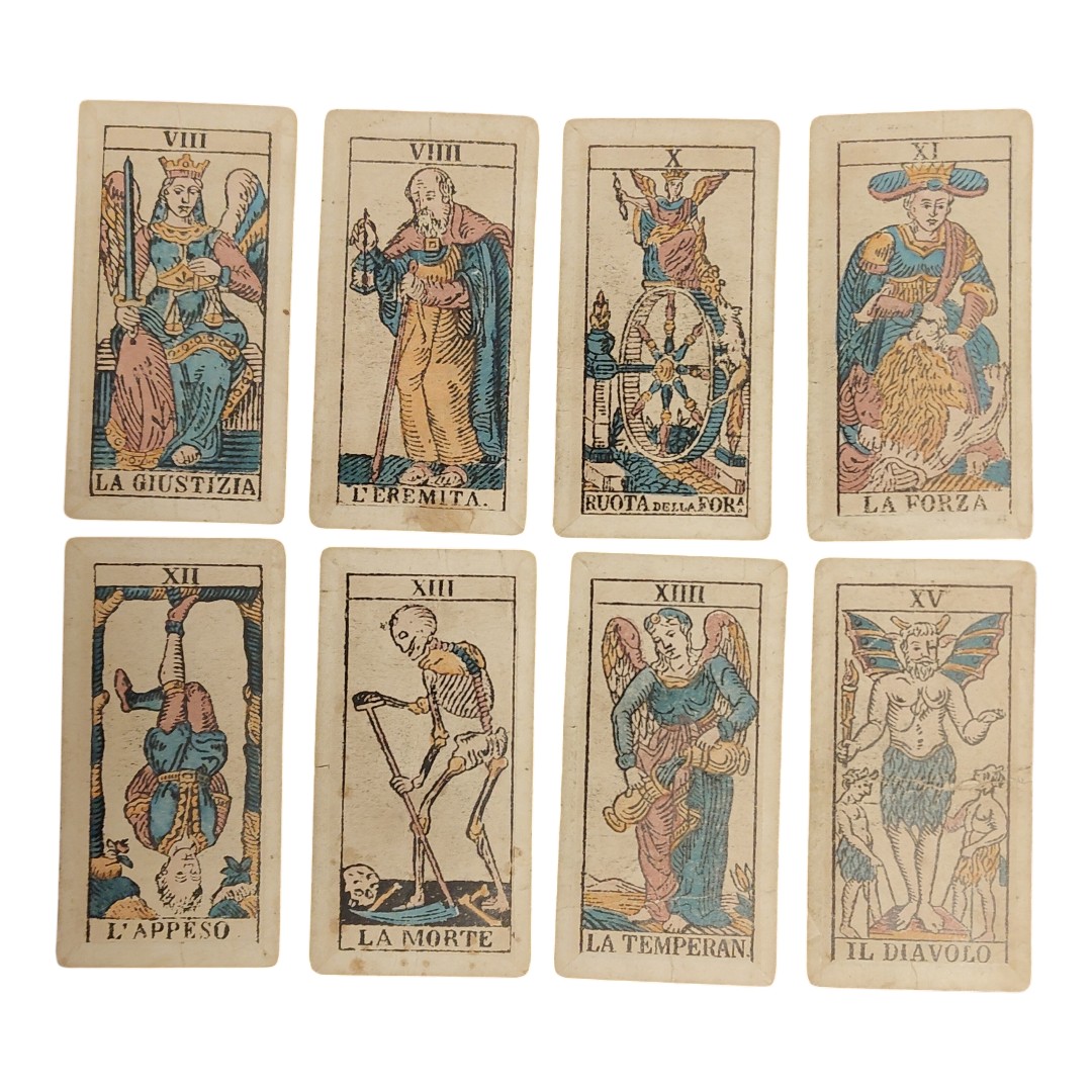 Tarocchi Edoardo Dotti Milano 1862 Mazzo incompleto 53 carte-photo-2