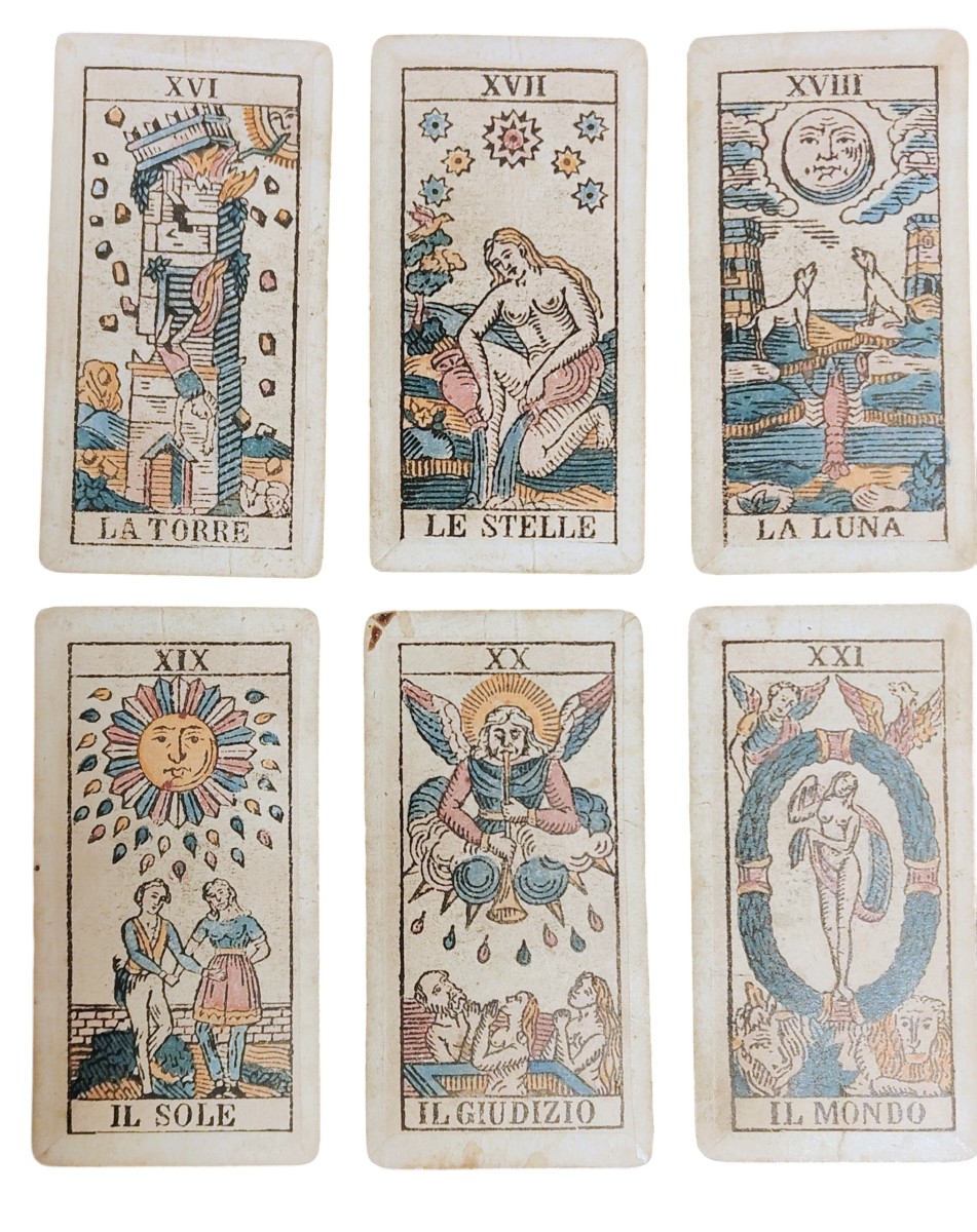 Tarocchi Edoardo Dotti Milano 1862 Mazzo incompleto 53 carte-photo-4