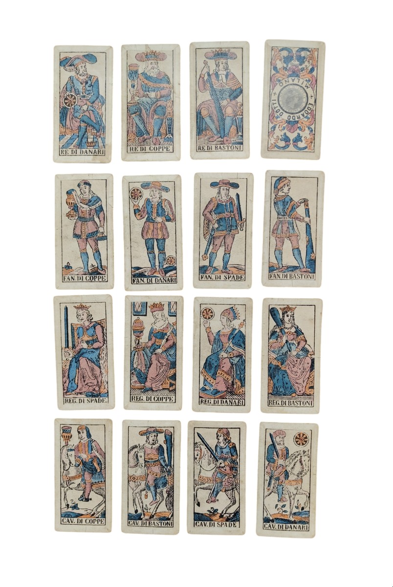 Tarocchi Edoardo Dotti Milano 1862 Mazzo incompleto 53 carte-photo-5