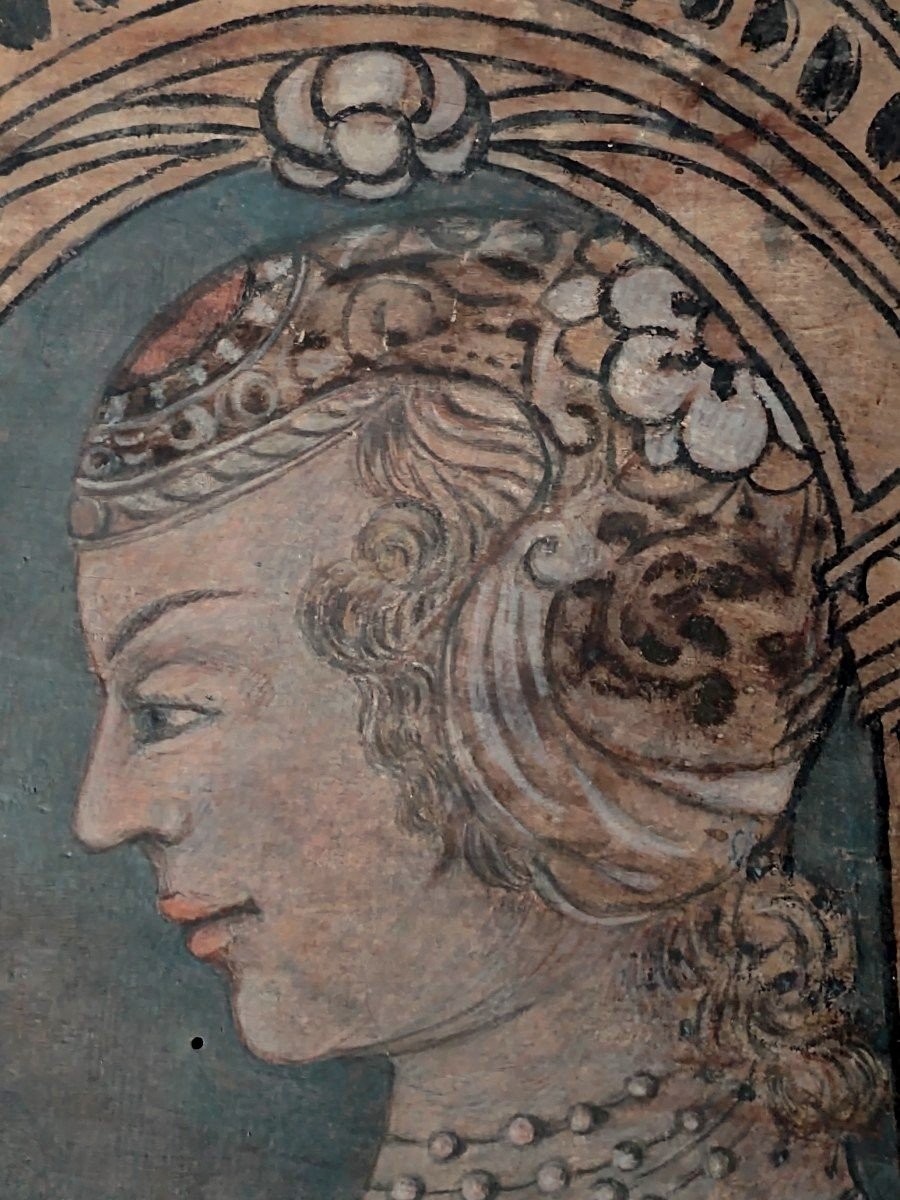 Profilo di nobildonna Cremona inizio XVI secolo scuola bembesca-photo-2