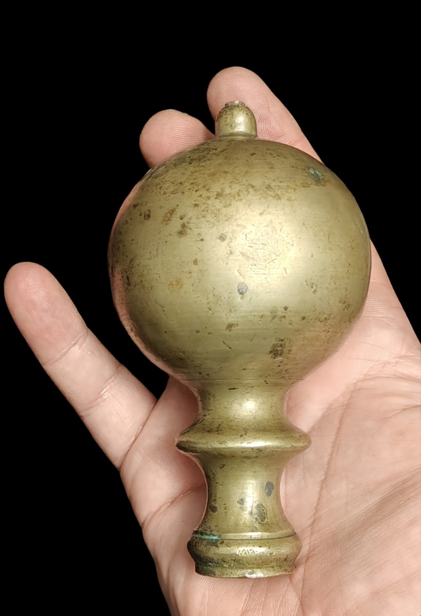 Grossa coppia di pomoli in bronzo Toscana XVII secolo-photo-1