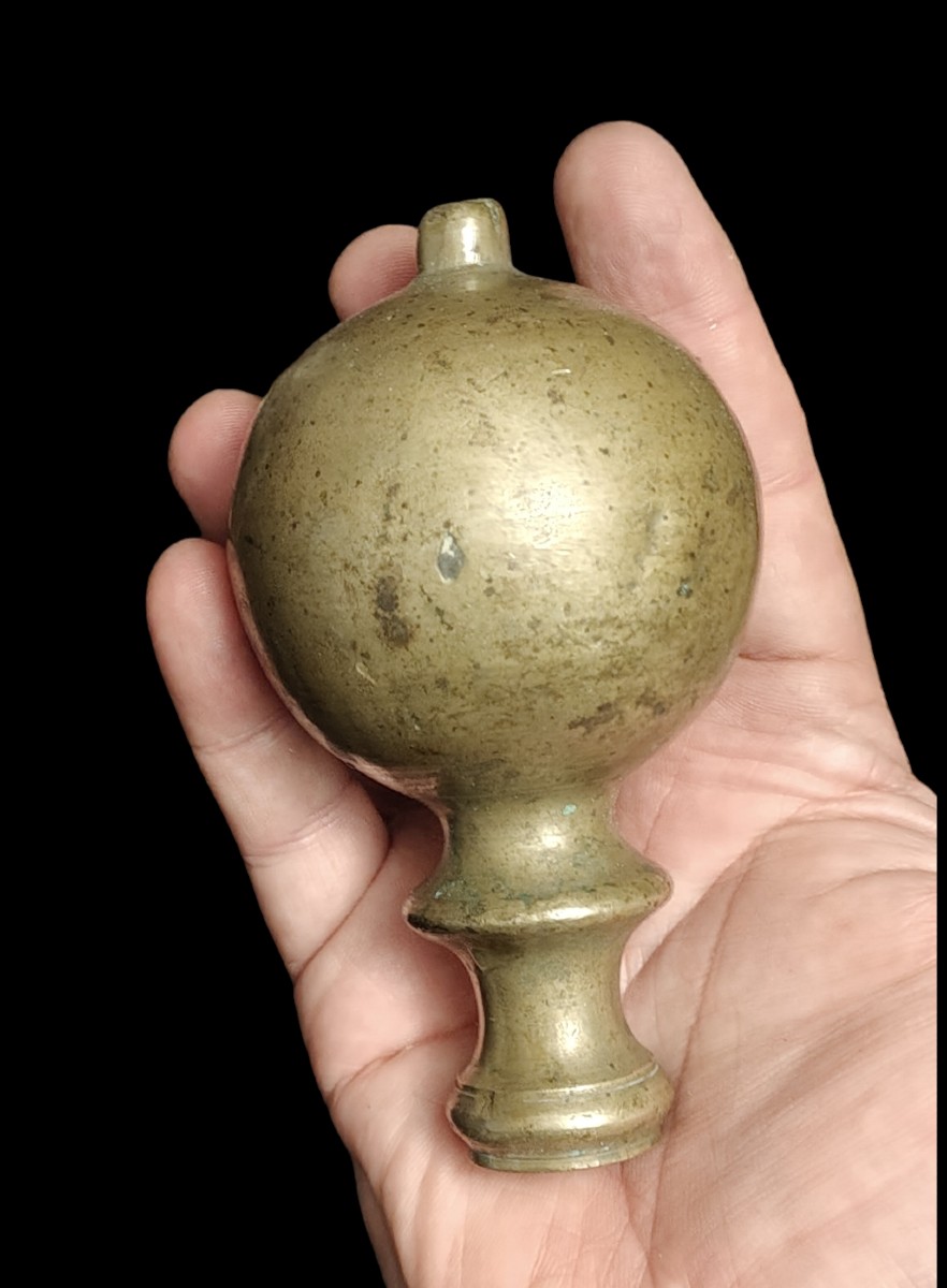 Grossa coppia di pomoli in bronzo Toscana XVII secolo-photo-2