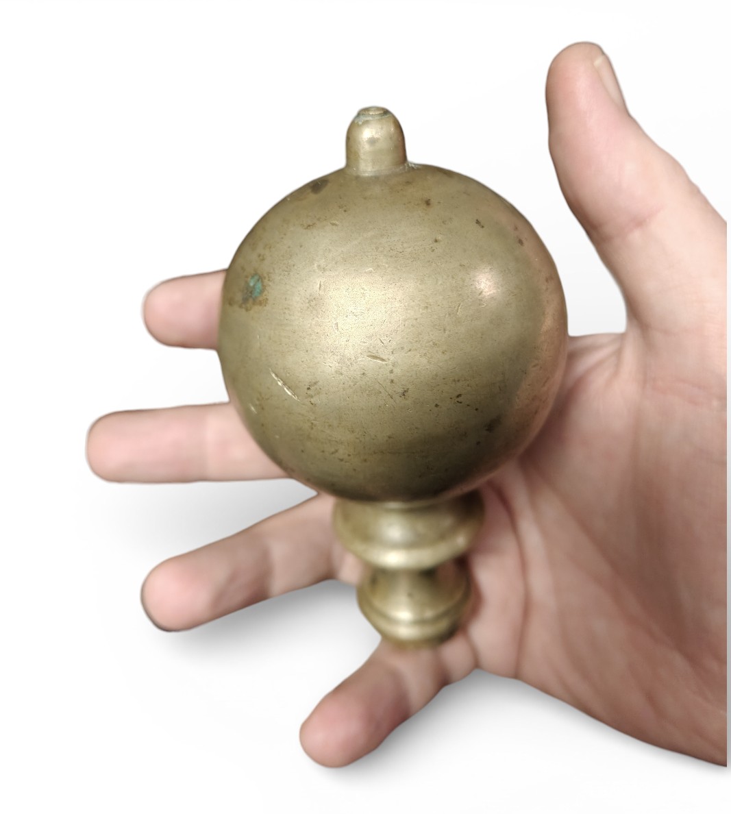 Grossa coppia di pomoli in bronzo Toscana XVII secolo-photo-4