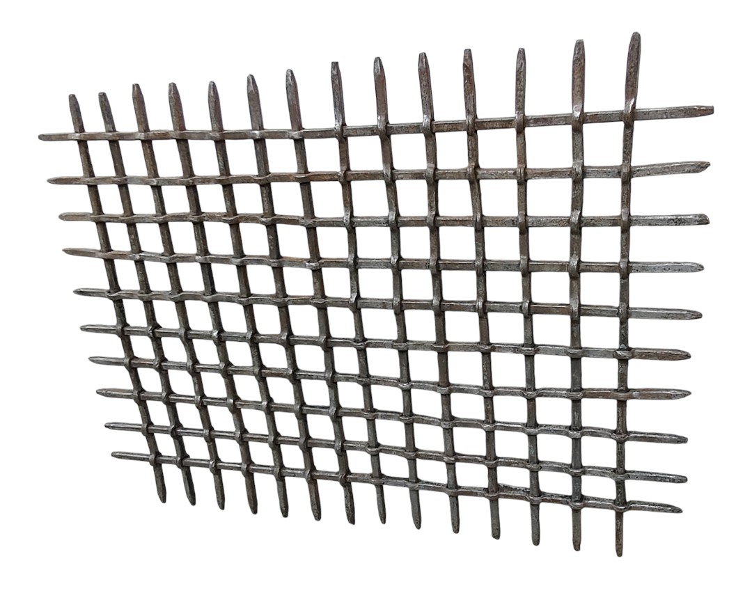 Imponente inferriata rinascimentale inquartata cm. 91*78