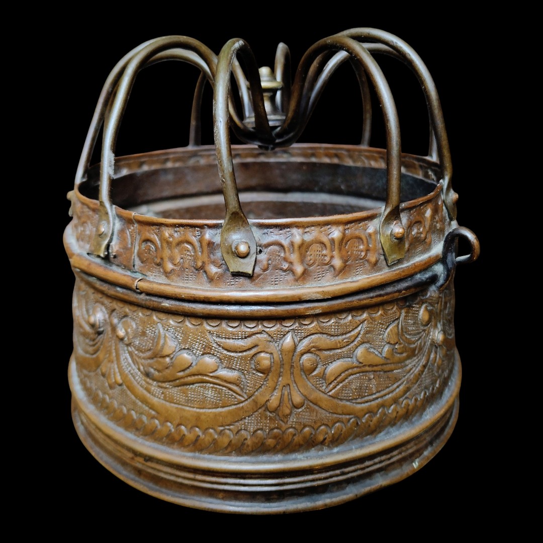 Raffinato scaldino in rame Italia XVIII secolo-photo-1