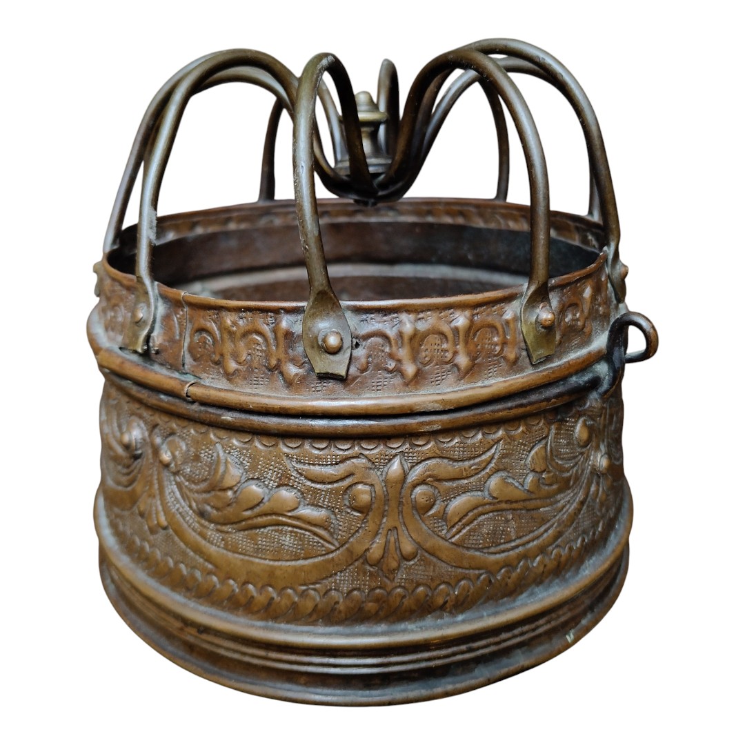 Raffinato scaldino in rame Italia XVIII secolo-photo-4