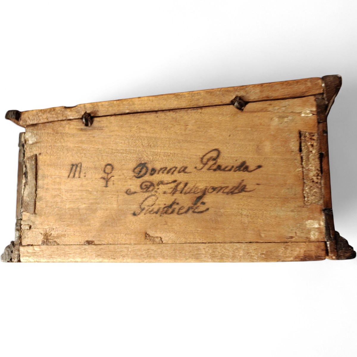 Scatola toscana in noce e pioppo con serratura coeva funzionante XVIII secolo-photo-2