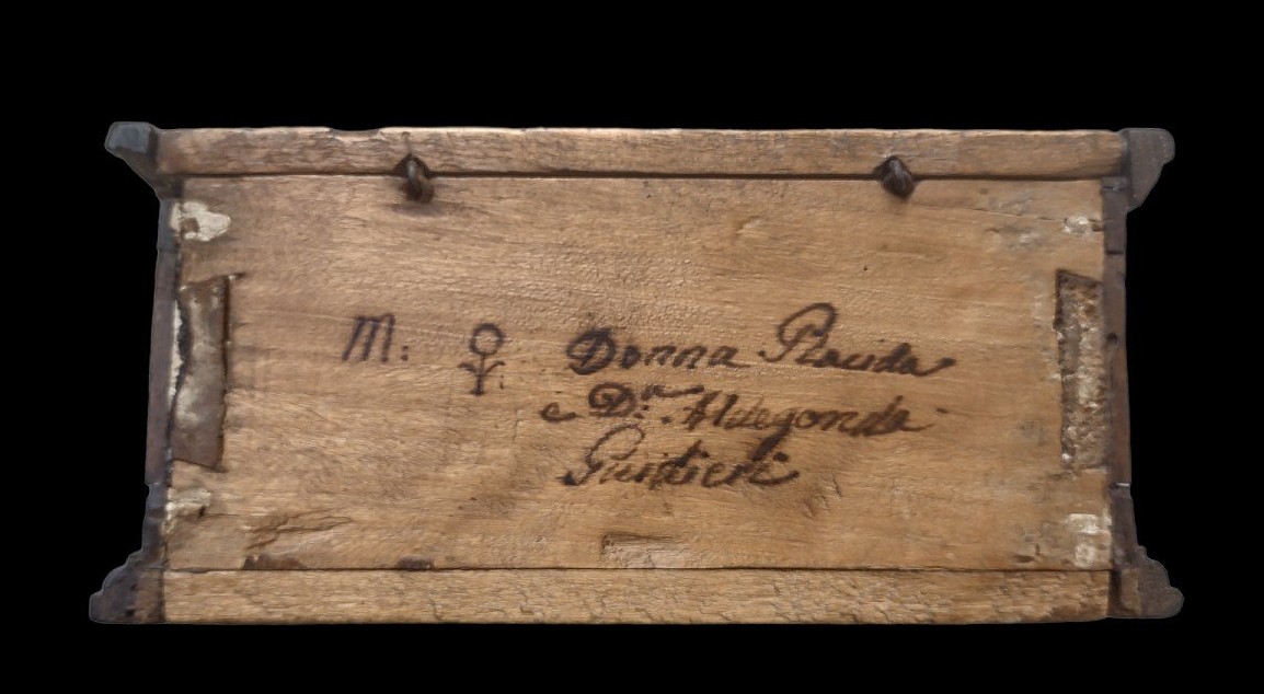 Scatola toscana in noce e pioppo con serratura coeva funzionante XVIII secolo-photo-7
