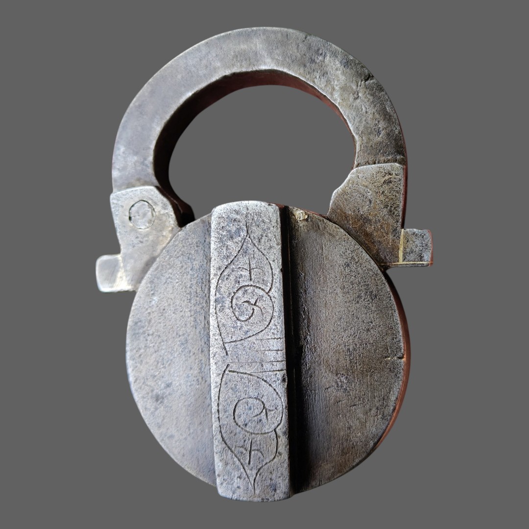 Splendido lucchetto tedesco a palla inciso inizio XVII secolo-photo-3