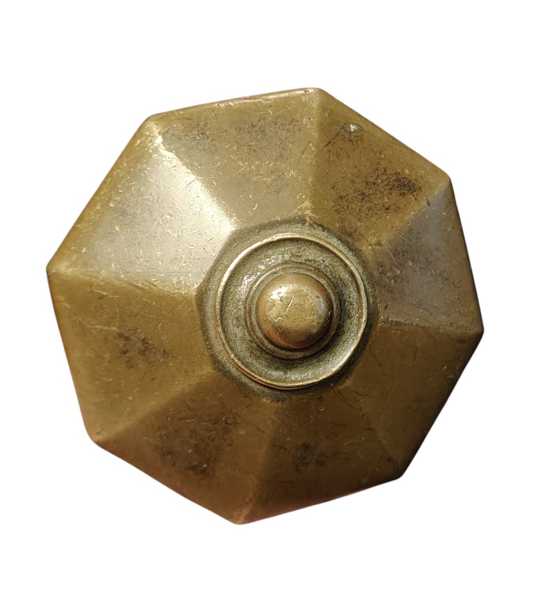 Grande pomolo ottagonale in ottone-photo-3