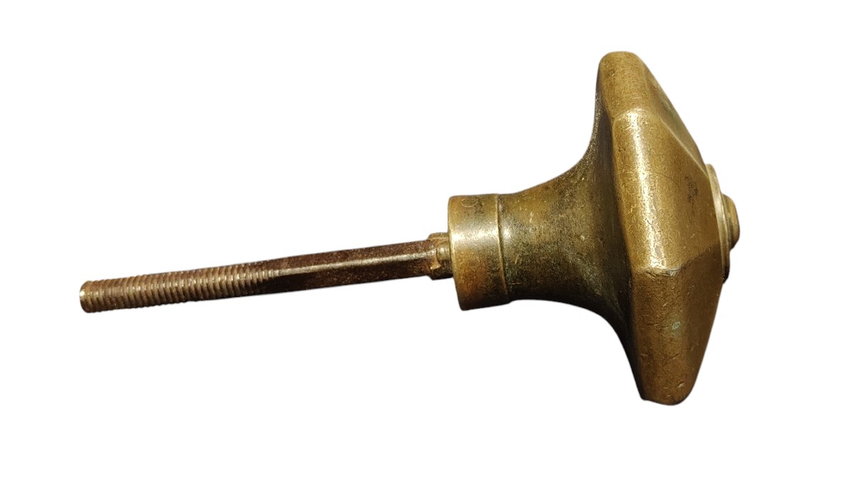 Grande pomolo ottagonale in ottone-photo-2