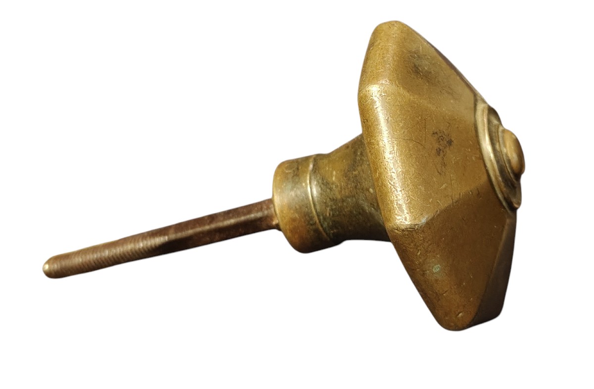 Grande pomolo ottagonale in ottone-photo-3