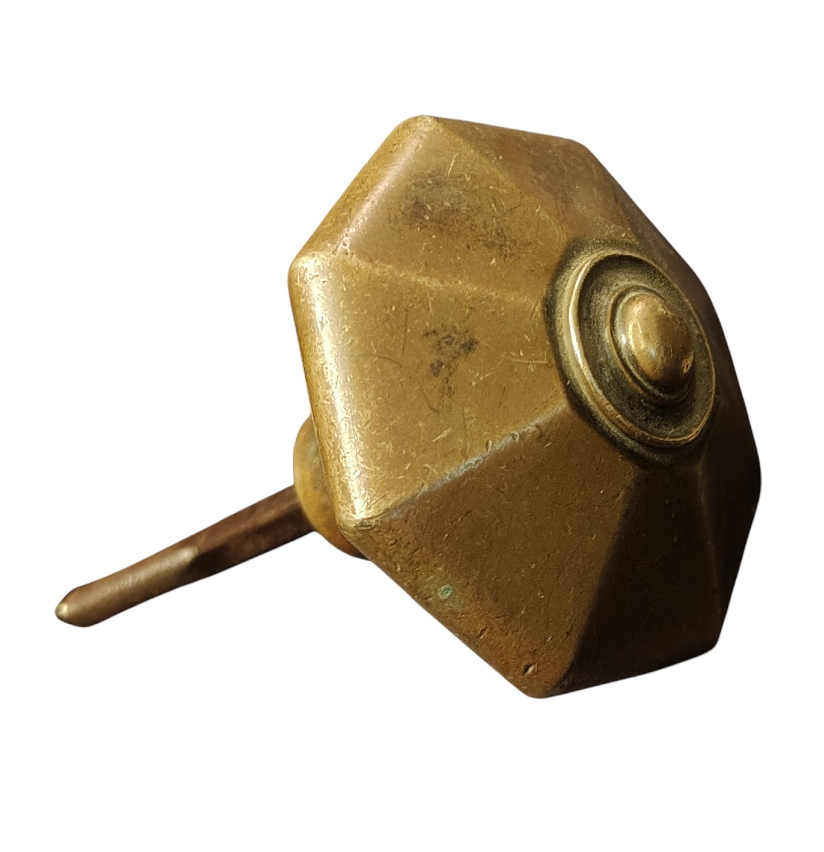 Grande pomolo ottagonale in ottone