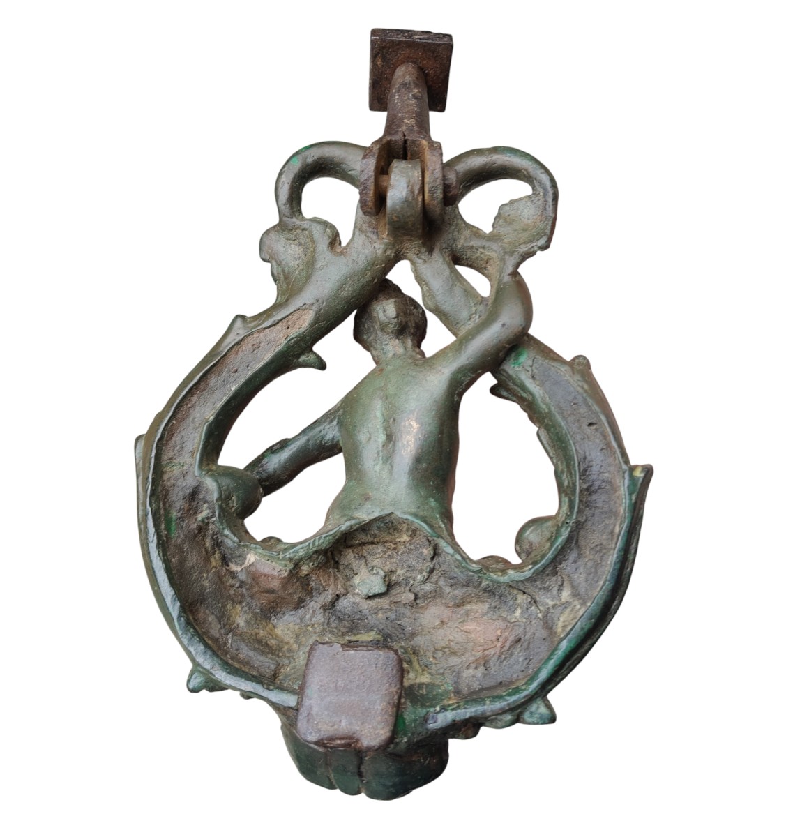 Battente veneziano in bronzo a forma di nereide-photo-1