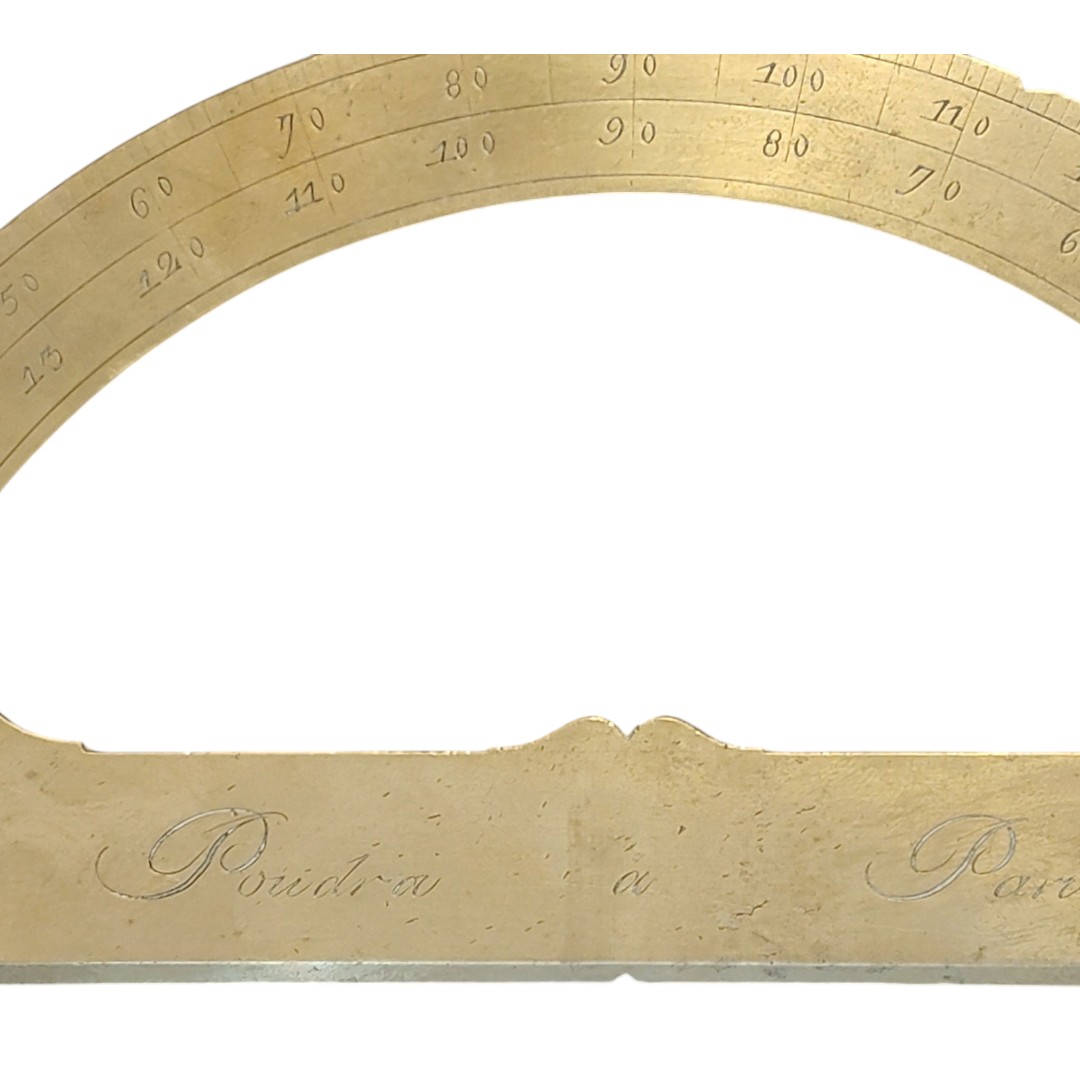 Goniometro in ottone dorato firmato "Poudra à Paris" inizio XIX secolo-photo-4