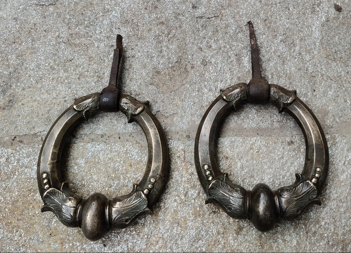 Grande coppia di battiporta in bronzo Milano fine XVII-inizio XVIII secolo-photo-3