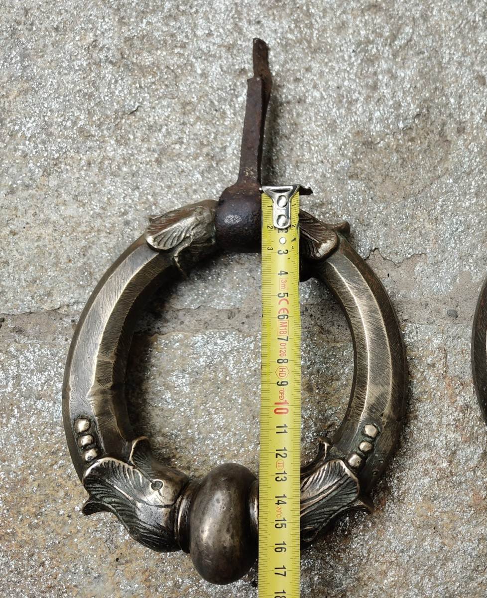 Grande coppia di battiporta in bronzo Milano fine XVII-inizio XVIII secolo-photo-3