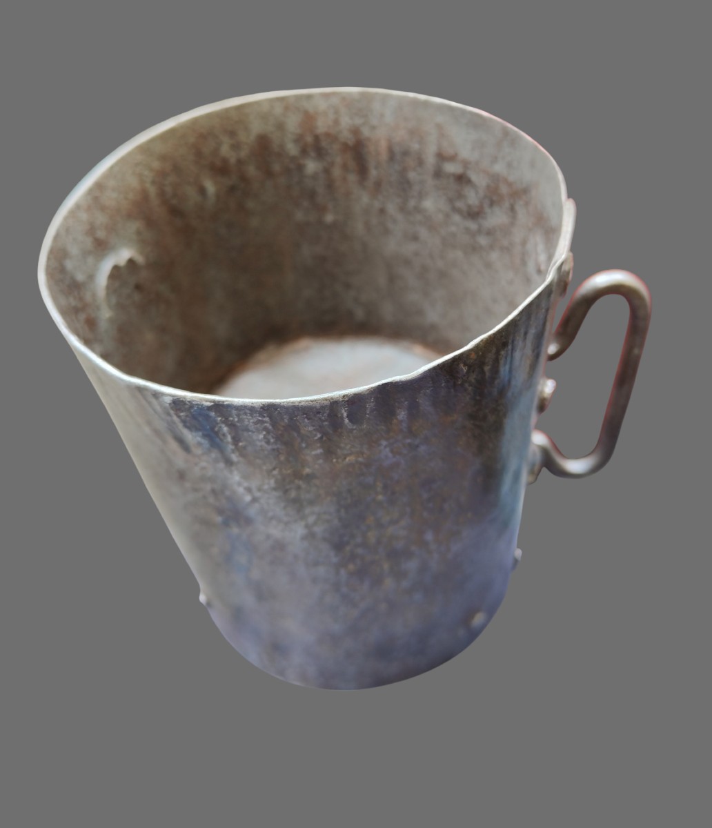 Rara misura doppia per grano in ferro forgiato datata 1777-photo-4