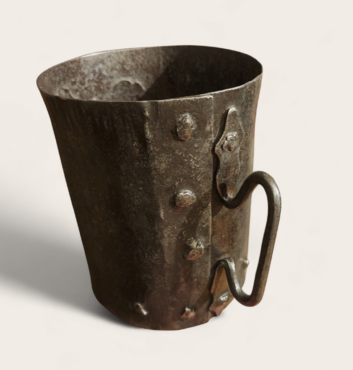 Rara misura doppia per grano in ferro forgiato datata 1777-photo-2