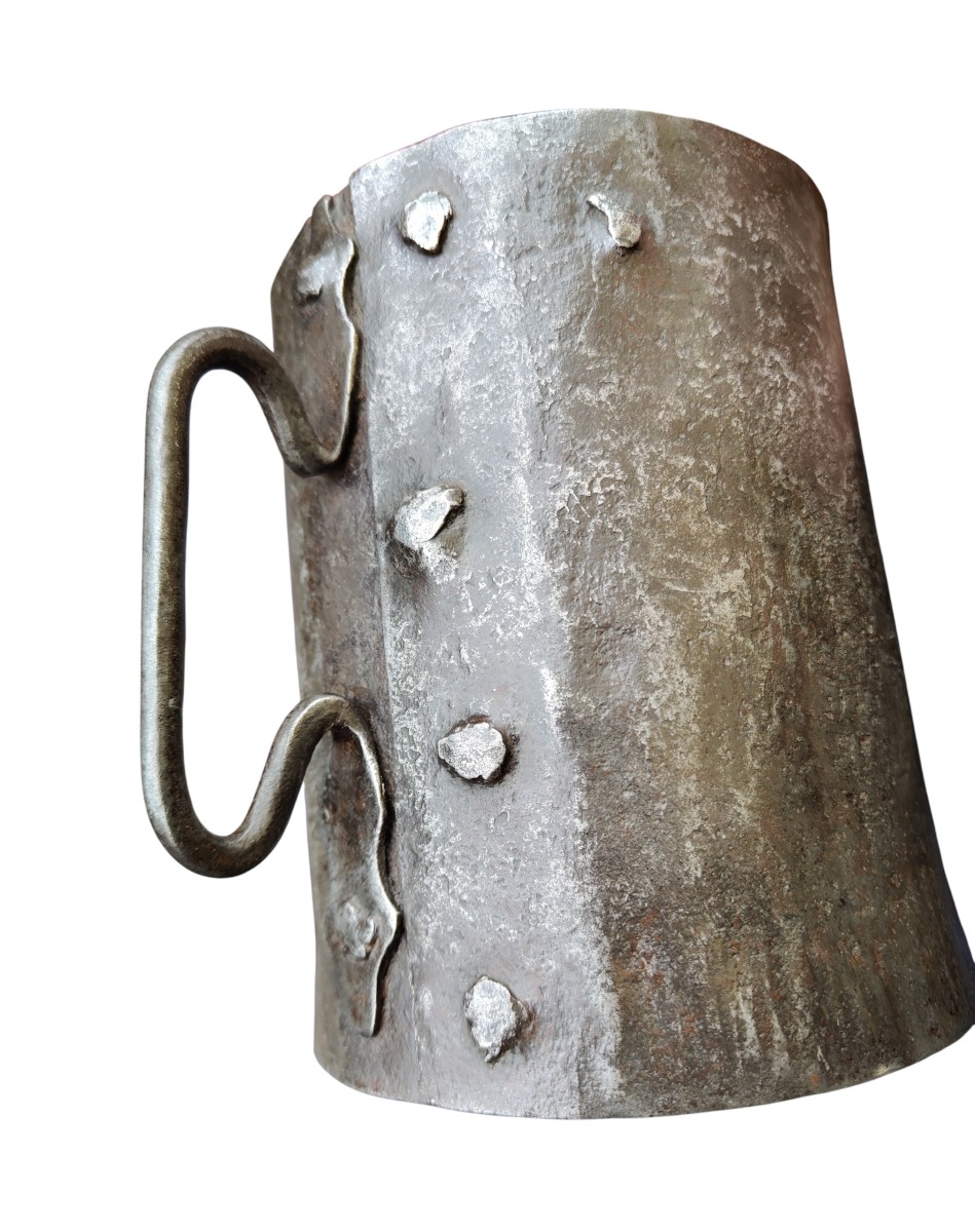 Rara misura doppia per grano in ferro forgiato datata 1777-photo-2