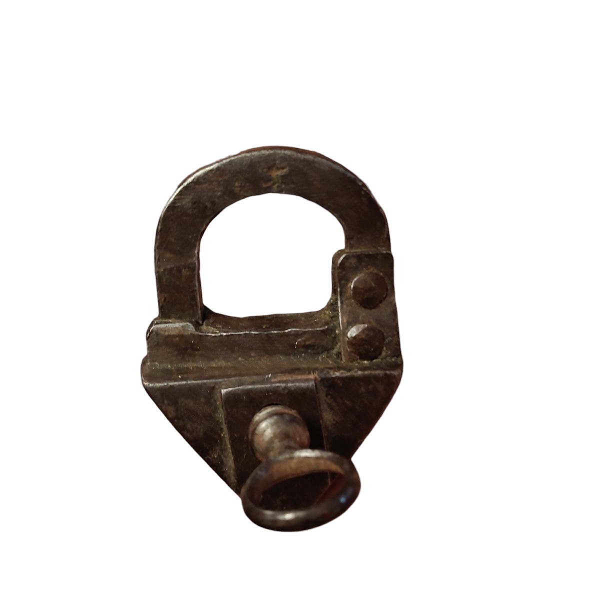 Piccolo lucchetto tedesco triangolare XVII secolo-photo-2