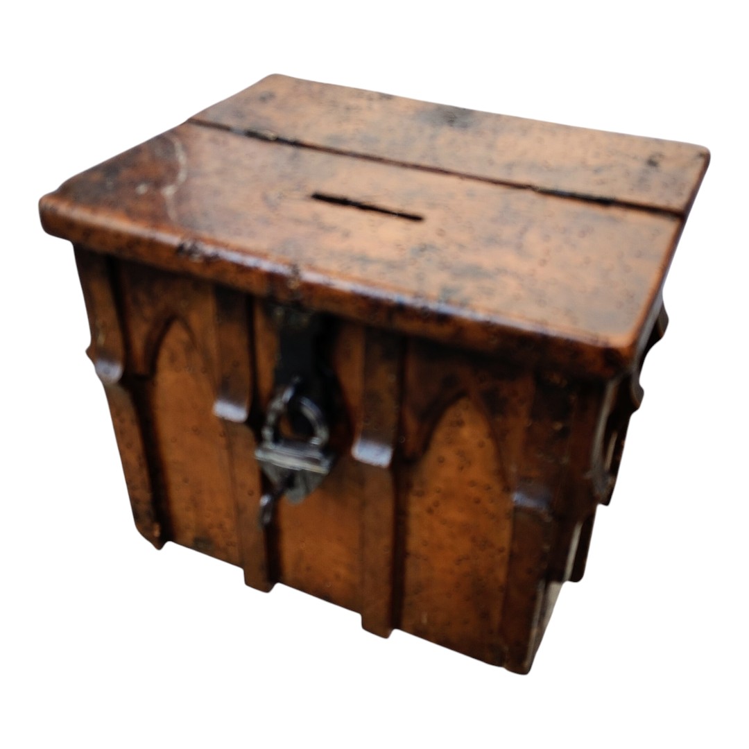 Rara cassetta elemosiniere in legnoalta epoca-photo-4